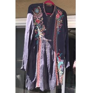 Embroidered dress could be worn as a long tunic